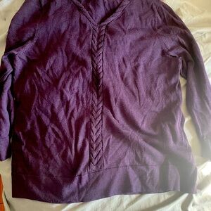 GUC dark purple Coldwater Creek long sleeve v-neck sweater, 2X (20-22W)